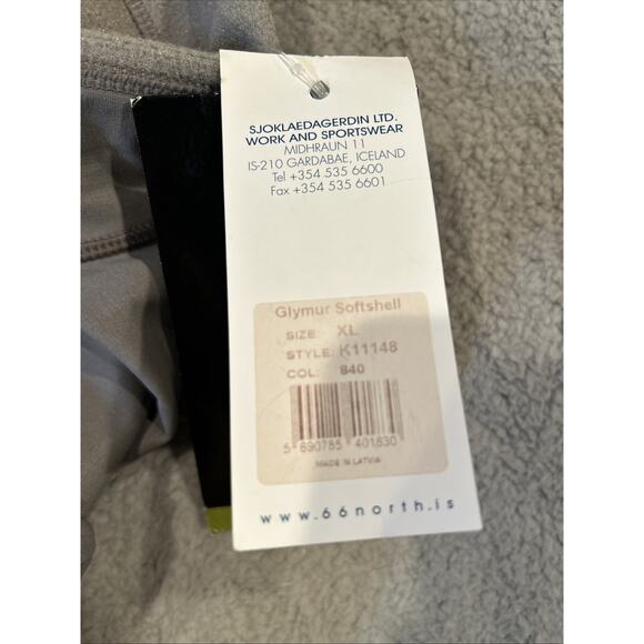 66 North Softshell Glymur Jacket Gray M XL Polartec Full Zip FIFA WORLD CUP RARE - Picture 11 of 11